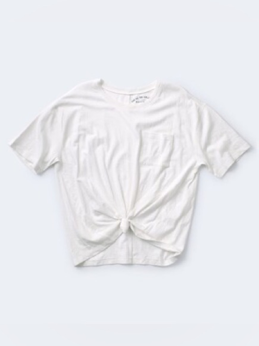 Aeropostale OG Tee Collection: White Boyfriend Front Pocket Crew Neck Tee